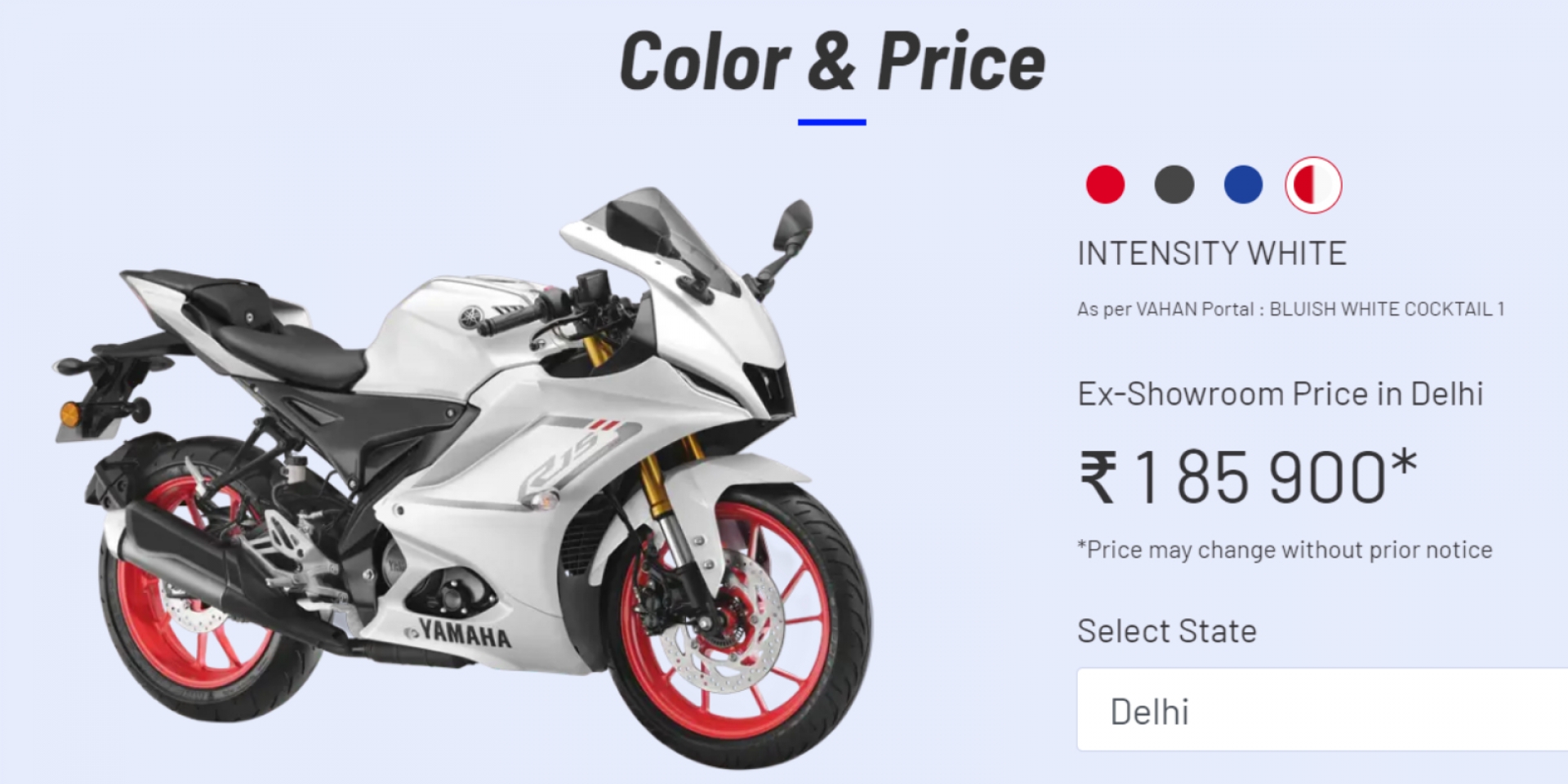 R7同款外觀 Yamaha R15 V4超帥Intensity White塗裝 印度售價7萬有找
