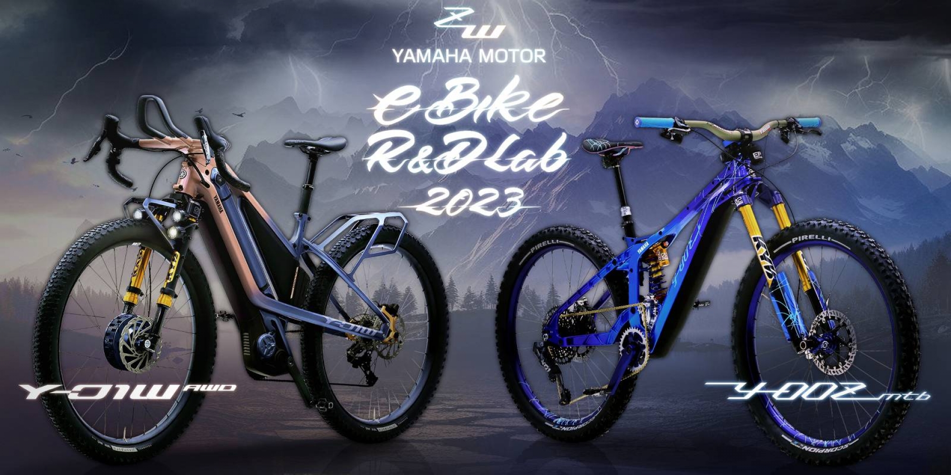 YAMAHA Y-00Z MTB/Y-01W AWD：電動轉向輔助、雙輪驅動系統上身的概念電動登山車/砂石車！