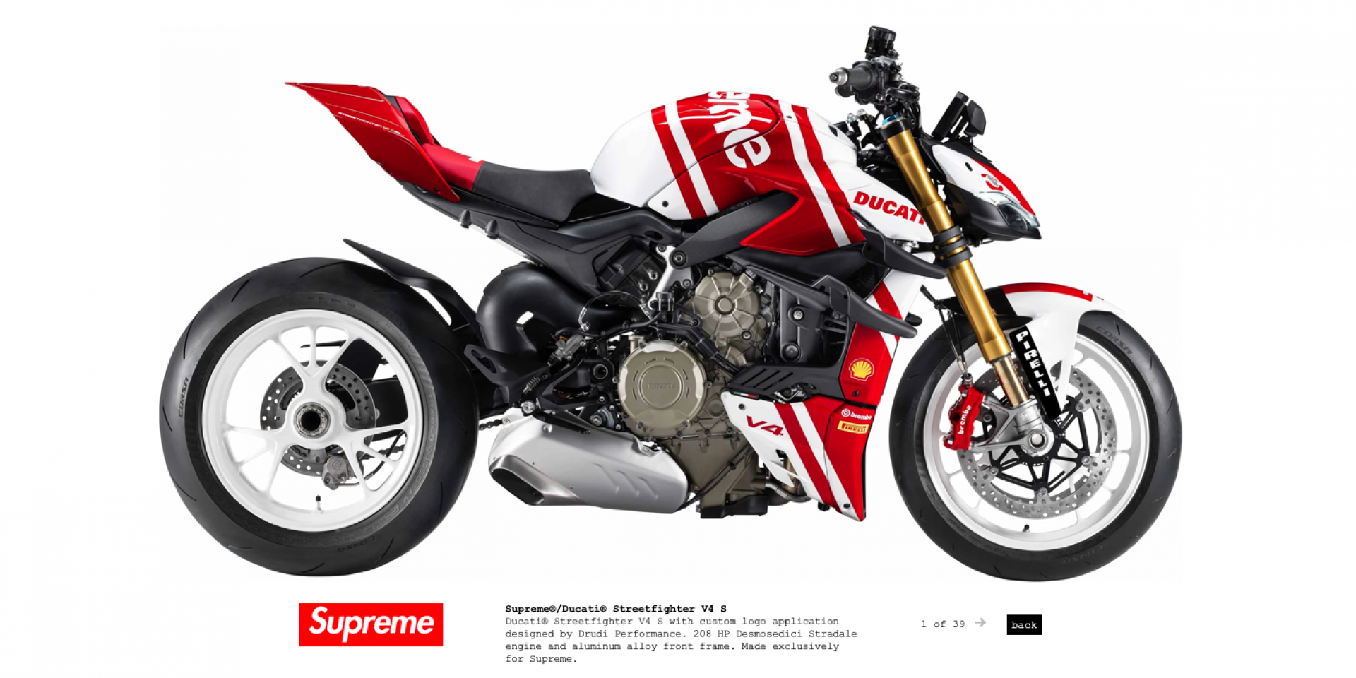 山路上最潮！Supreme塗裝版Ducati Streetfighter V4 S 全新登場