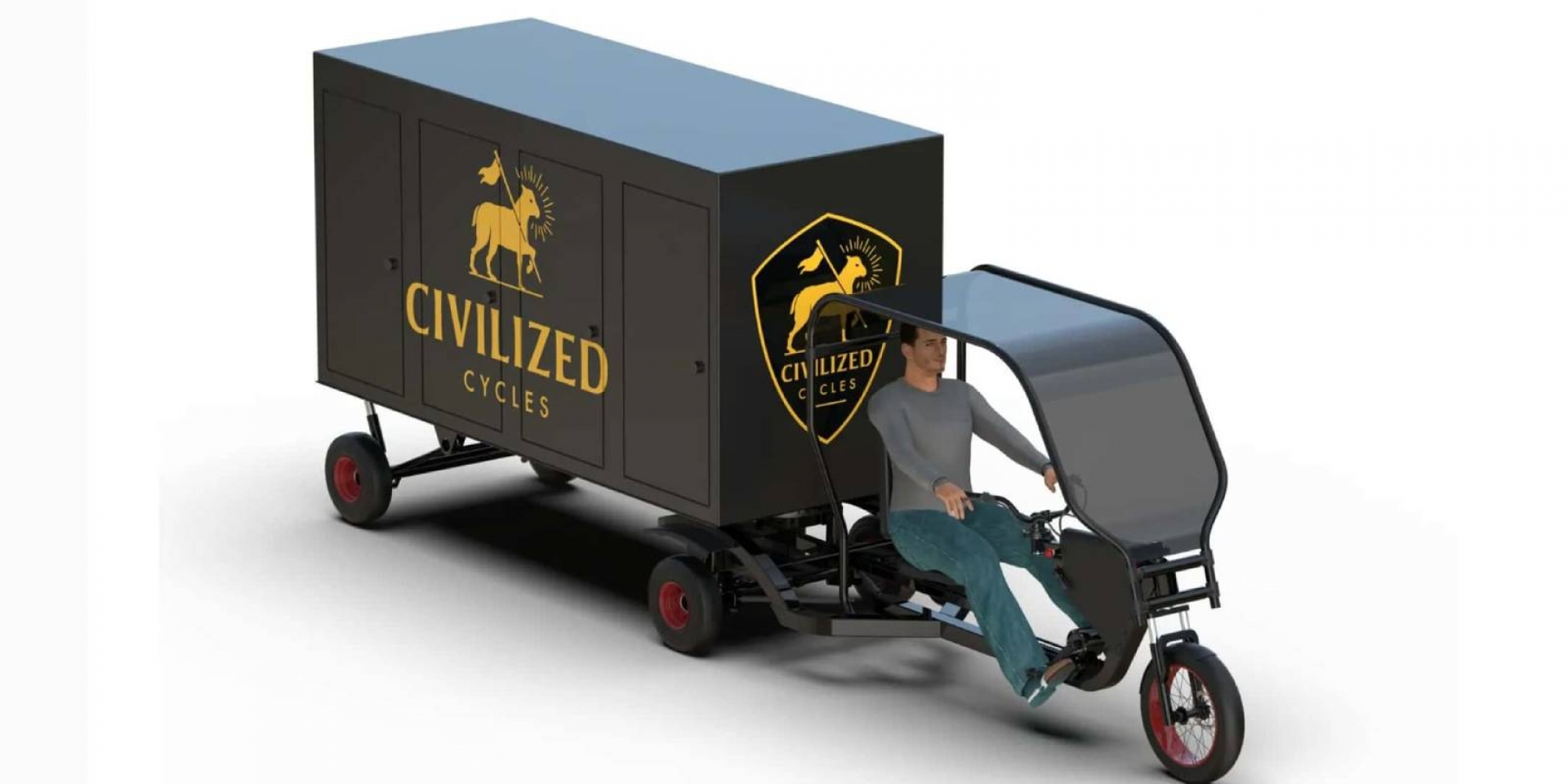 Civilized Cycles Semi-Trike：1200W馬達、340公斤載重、冷藏貨櫃也行，改變城市貨運生態的三輪電動拖車！