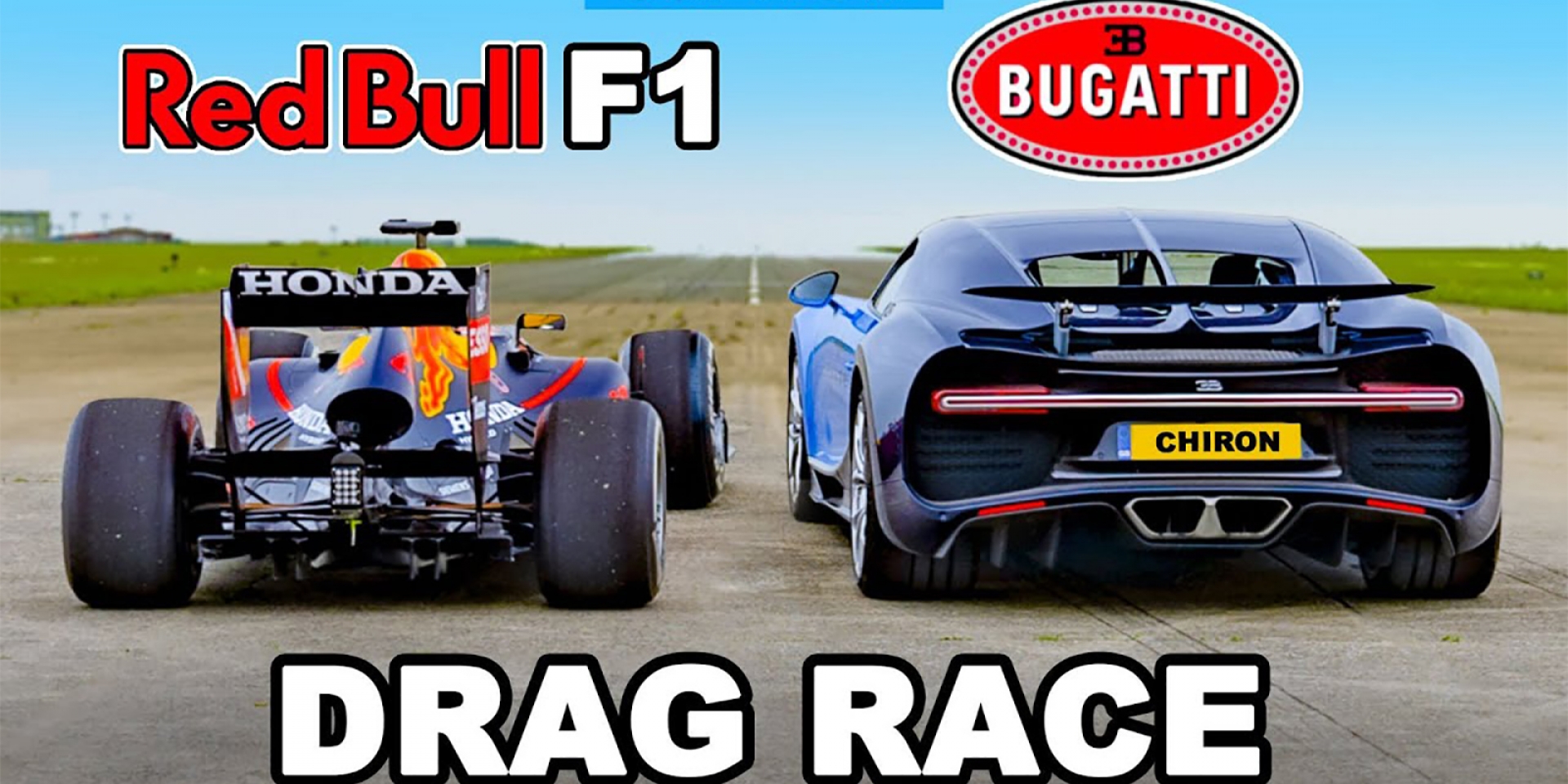 Red Bull F1 vs Bugatti Chiron 直線加速大對決！