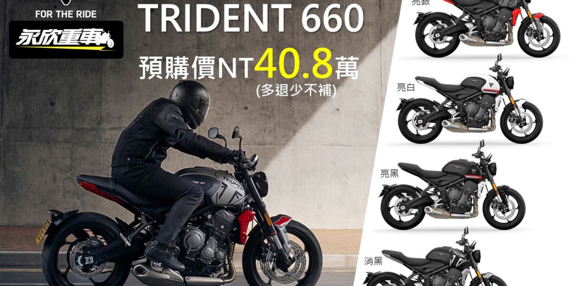 TRIUMPH TRIDENT 40.8萬經銷商接單價曝光！最快2021年第二季引進