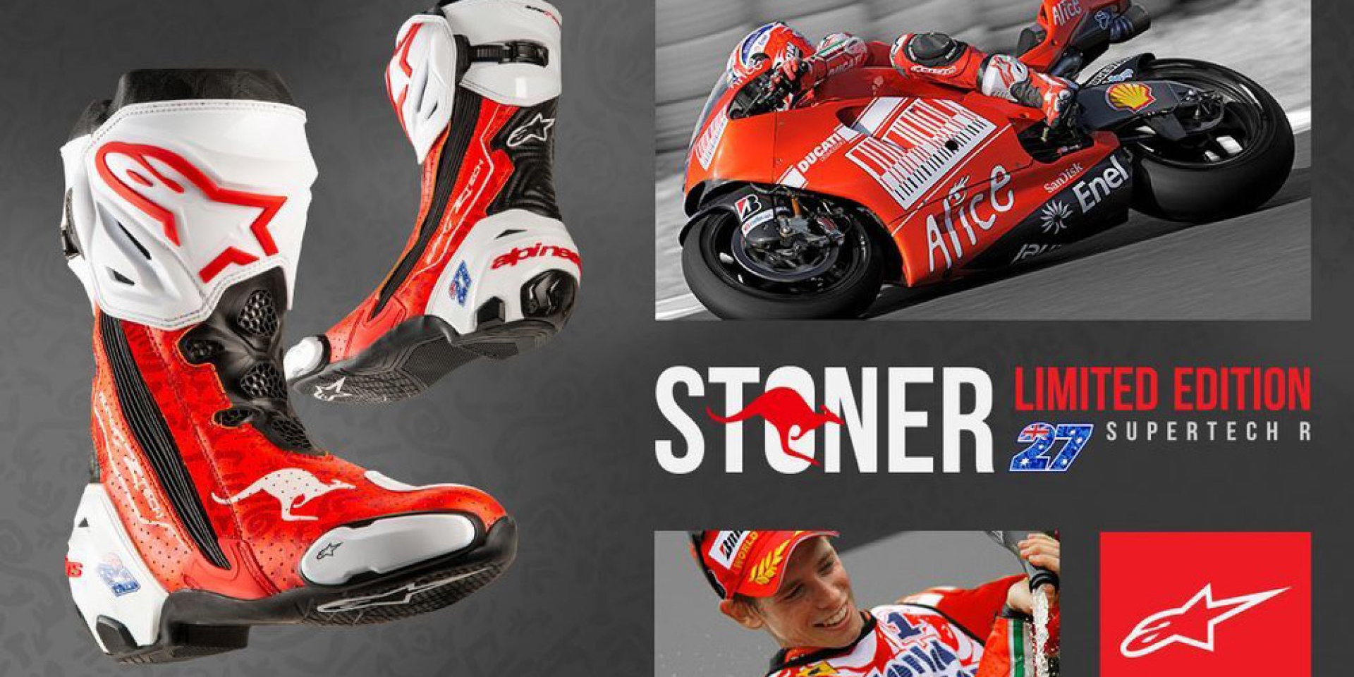 冠軍加持、速度加十，ALPINESTARS推出Casey  Stoner復刻車靴