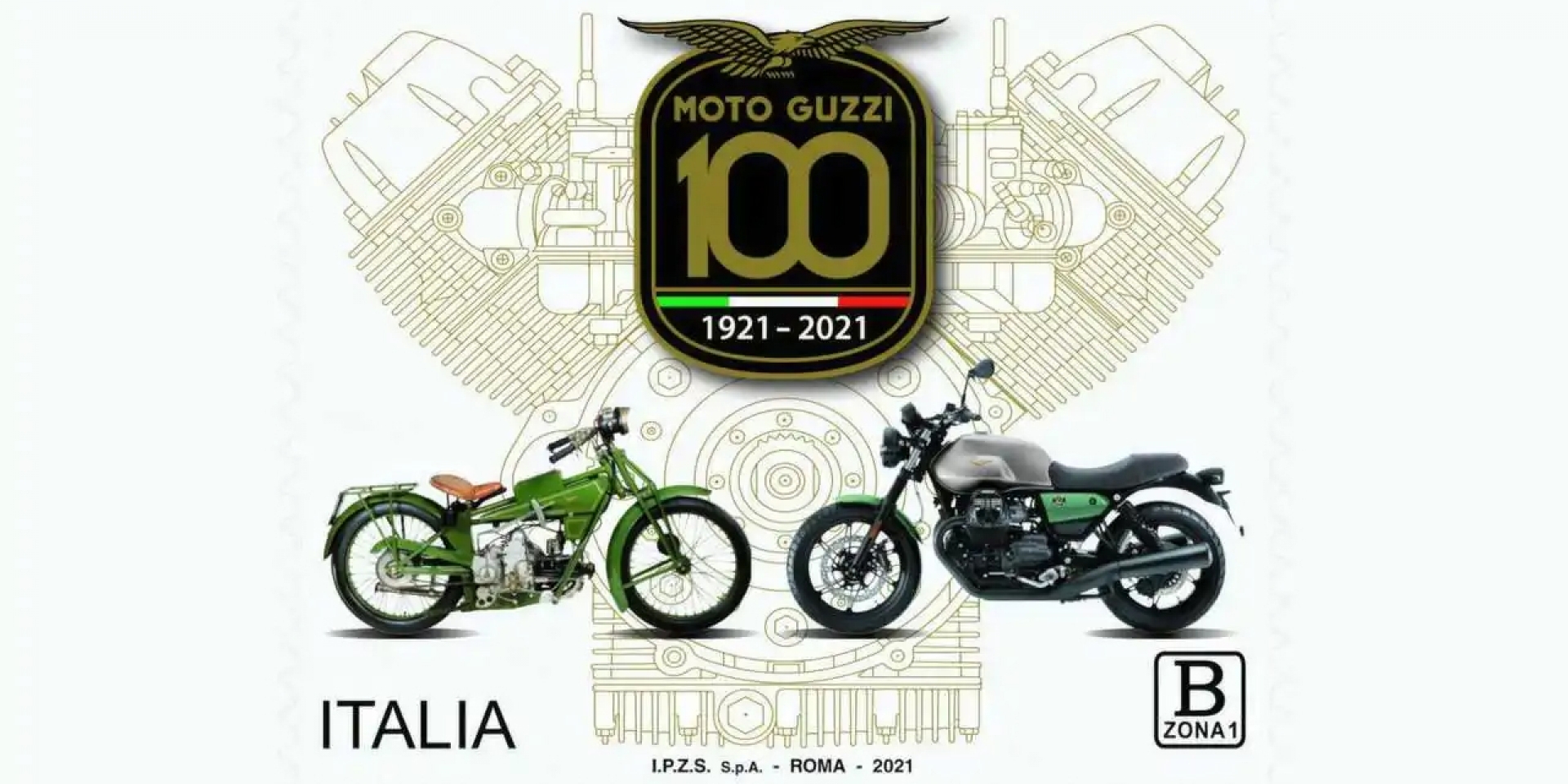 真郵你的 ! 義大利發行郵票慶祝Moto guzzi 100週年誕辰紀念
