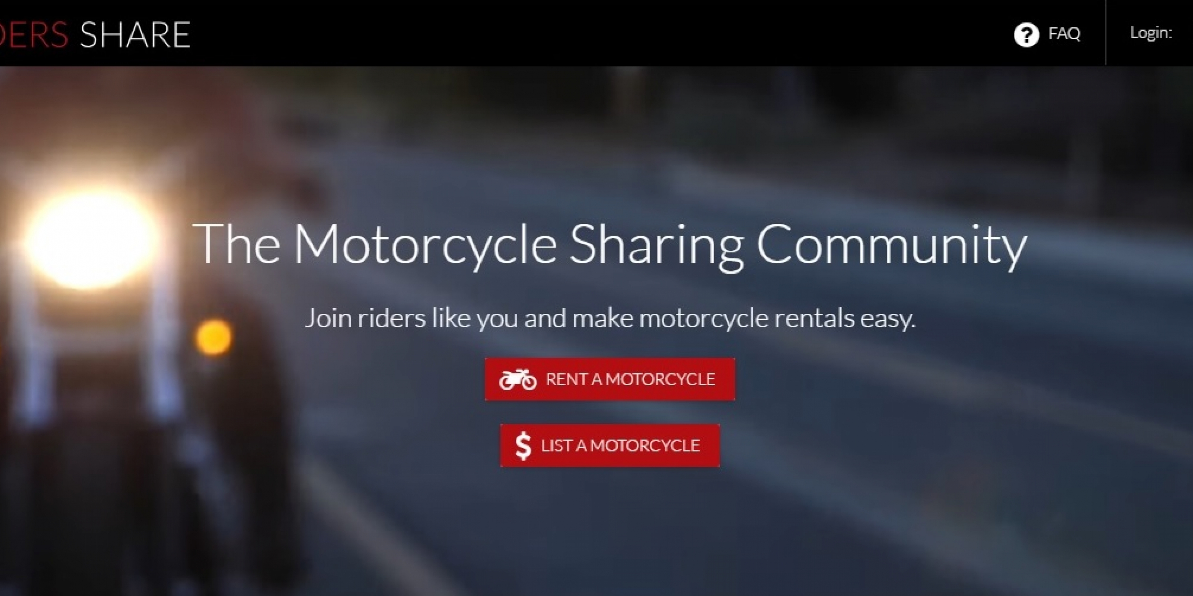 出租你的愛車。RIDERS SHARE 摩托車共享平台